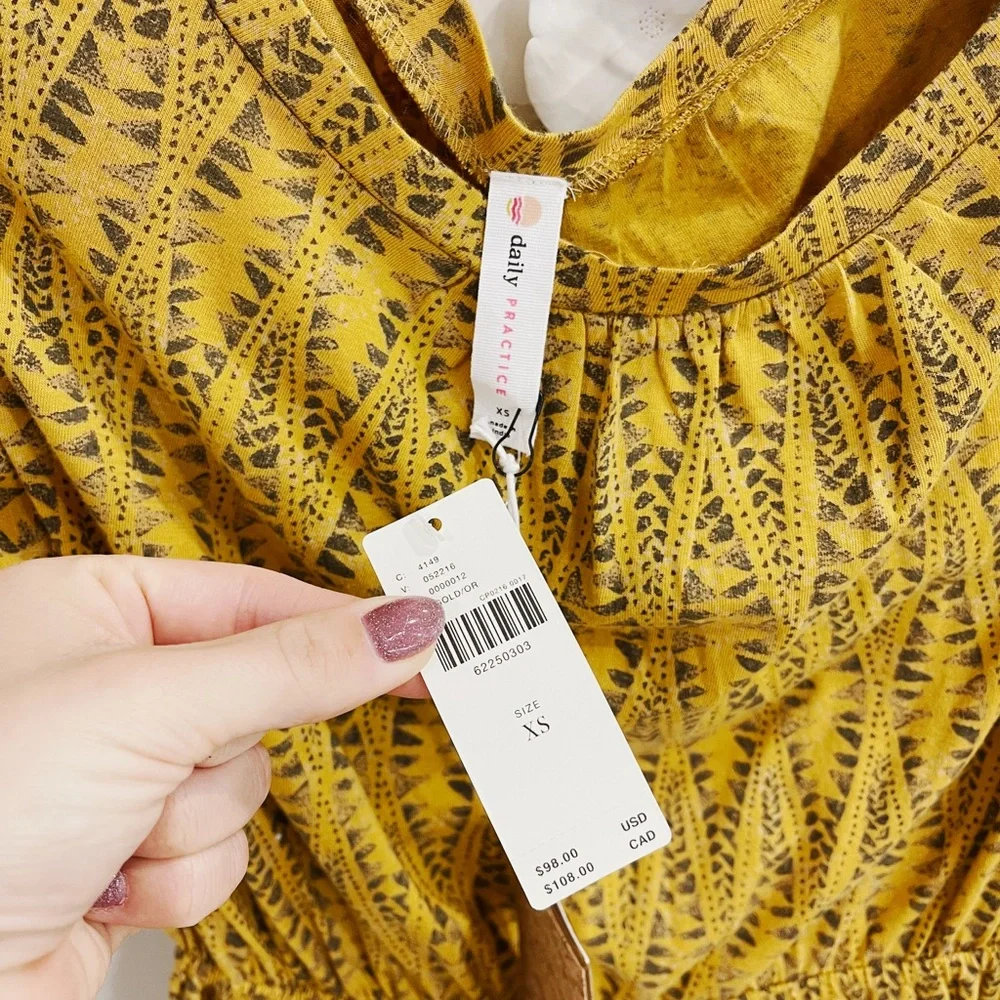 NWT Anthropologie Daily Practice Yellow Dress - Picture 5 of 7